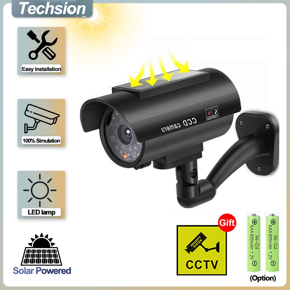 Home Security Cameras Outdoor - Cámara de vigilancia simulada de paneles