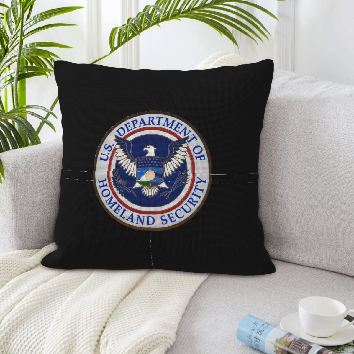 Home Security Department - DHS - Funda de almohada cuadrada