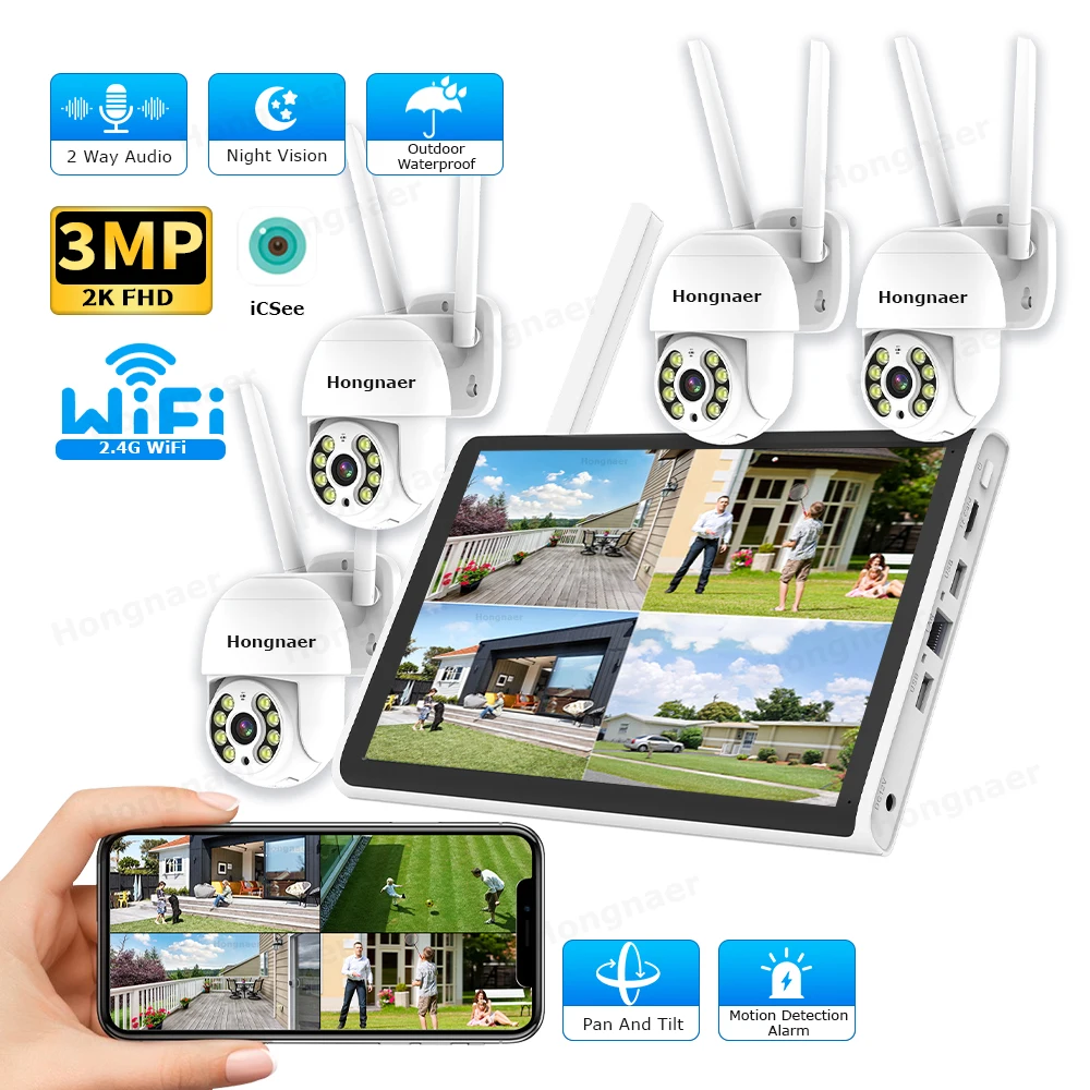 Home Security Wifi Camera - Kit de CCTV Hongnaer 2026, 3MP,