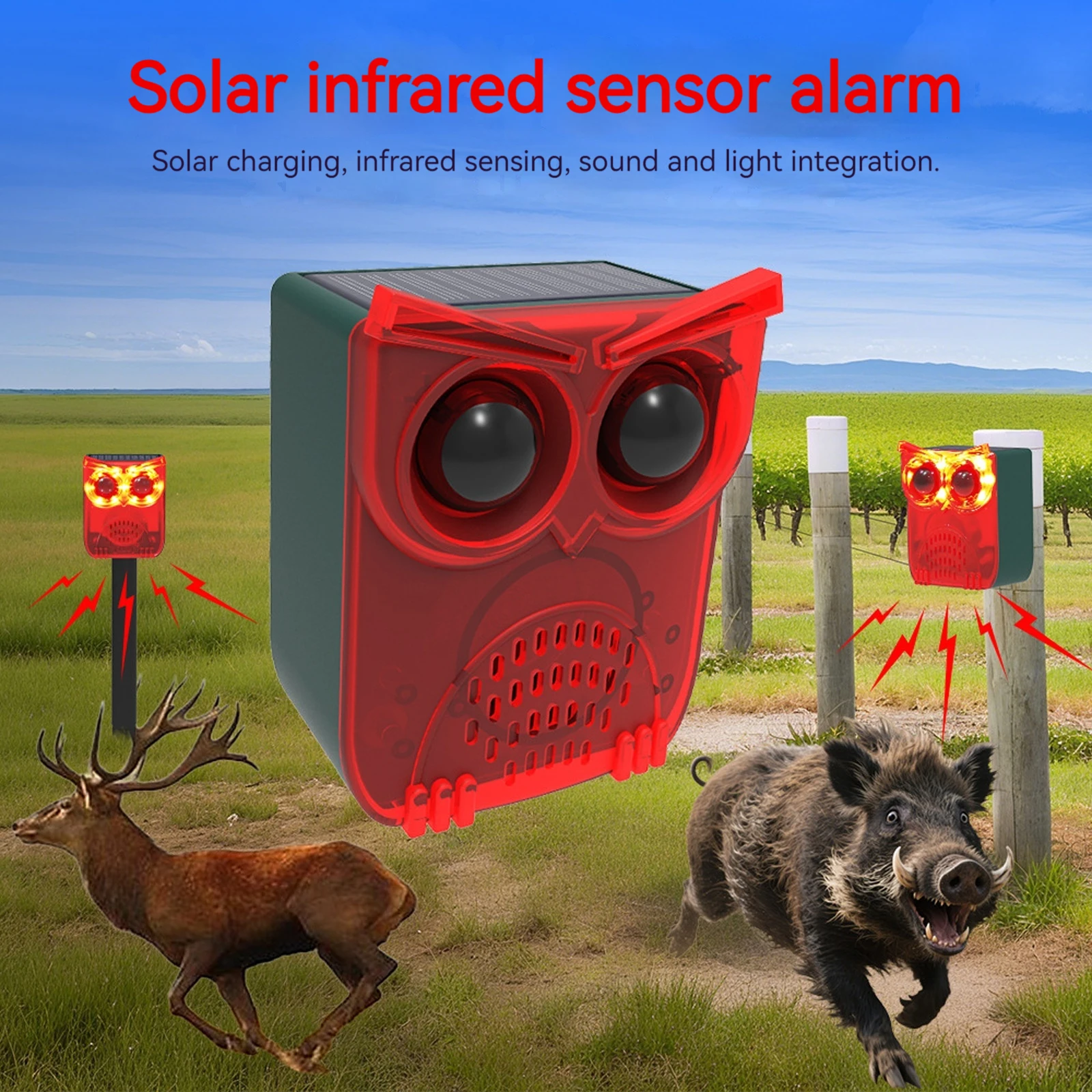 Barking Dog Alarm - Alarma Solar Impermeable para Exteriores con