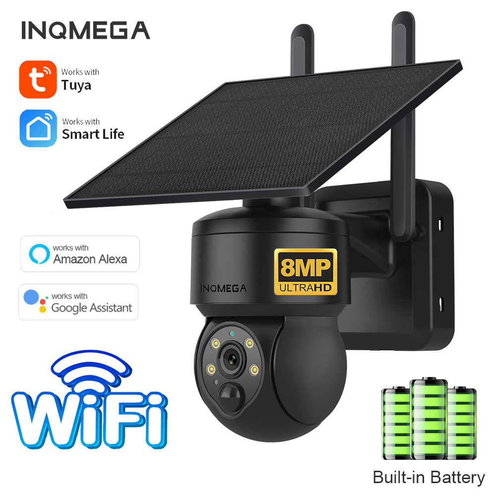 Home Security Wifi Camera - INQMEGA 8MP TUYA cámara Solar detección