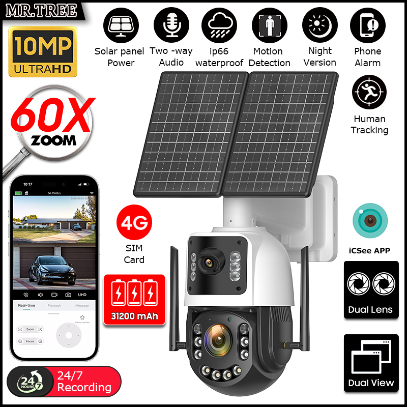 Home Security Cameras Outdoor - Cámara de seguridad Solar AOV de