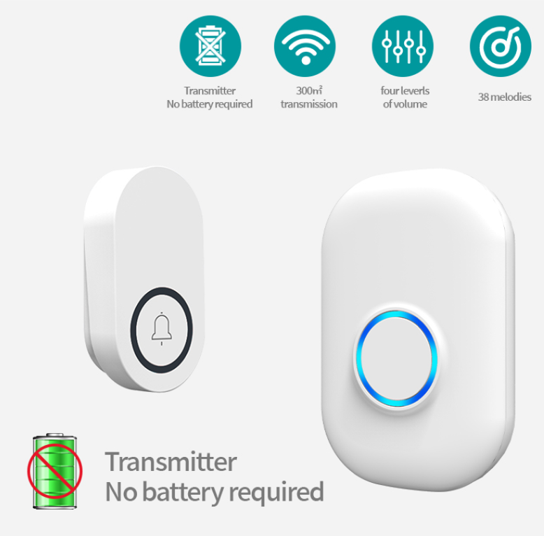 Home Security Doors - Timbre 58 con alarma inalámbrica de