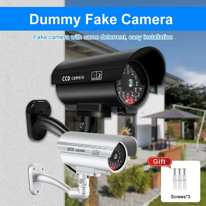 Home Security Cameras Outdoor - Cámara de seguridad ficticia resistente al