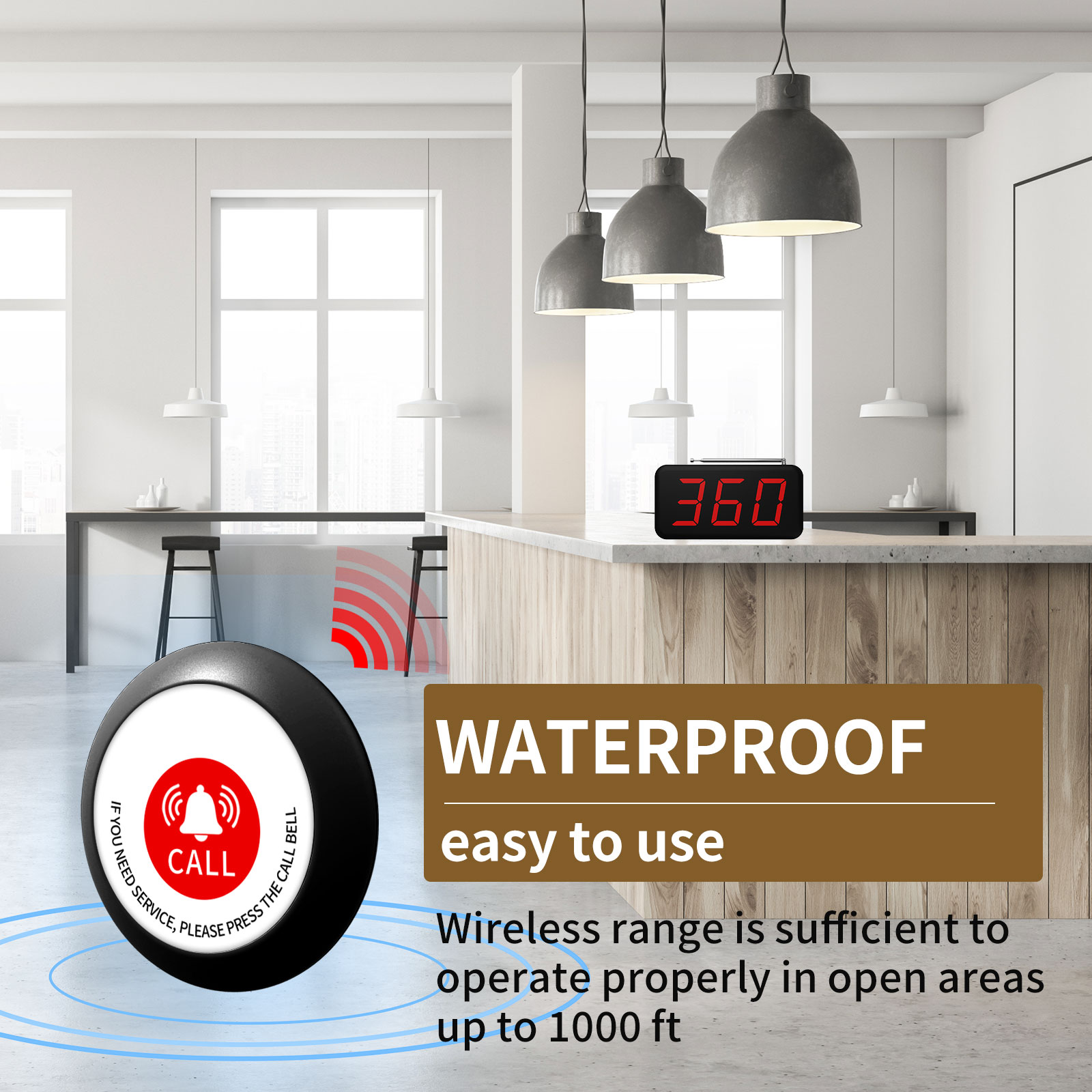 Zumbador de café inalámbrico d - Home Security Companies reseña y precio