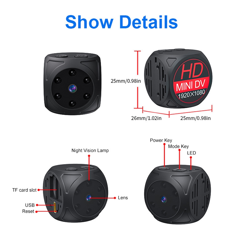 Mini Cámara HD 1080p Portátil, - Home Security Recorder reseña y precio