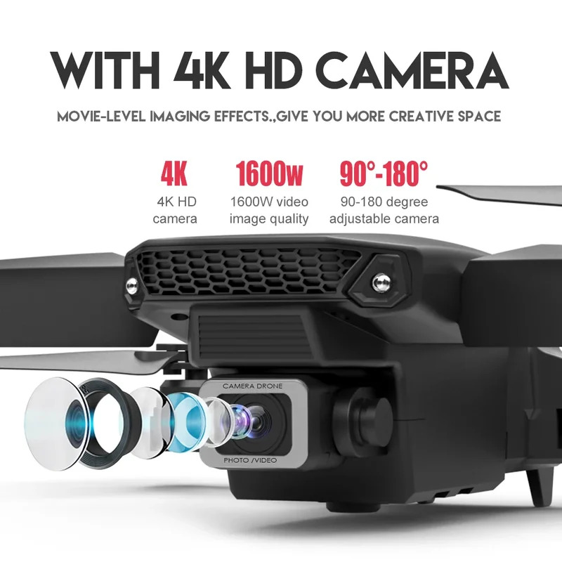 Dron plegable inteligente E88  - Home Security Cameras Outdoor reseña y precio