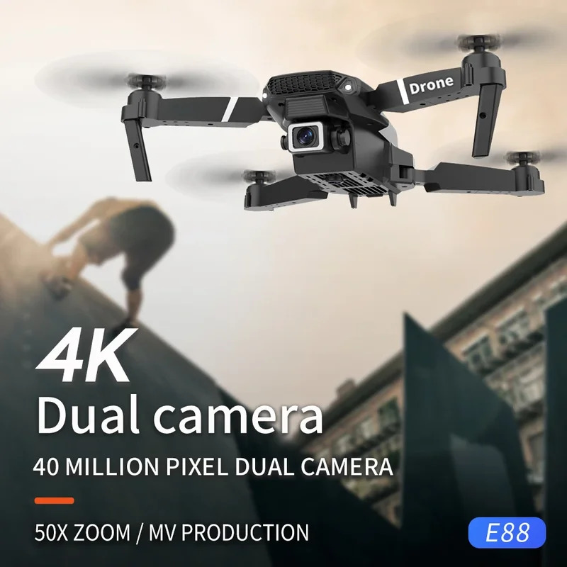 Dron plegable inteligente E88  - Home Security Cameras Outdoor reseña y precio