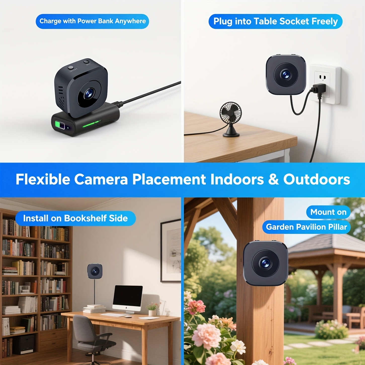 Mini cámara WiFi HD de 1080P,  - Home Security Wifi Camera reseña y precio