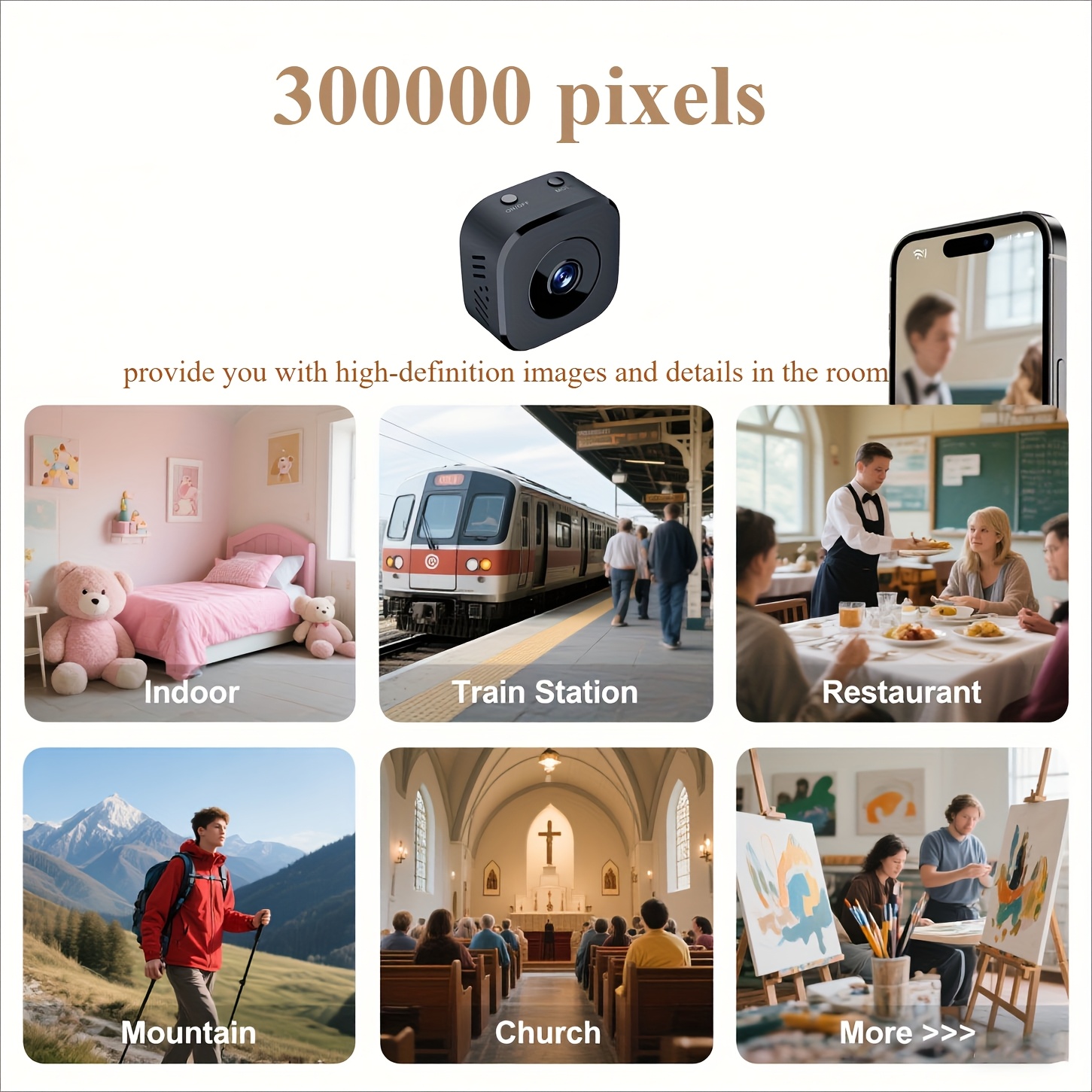 Mini cámara WiFi HD de 1080P,  - Home Security Wifi Camera reseña y precio