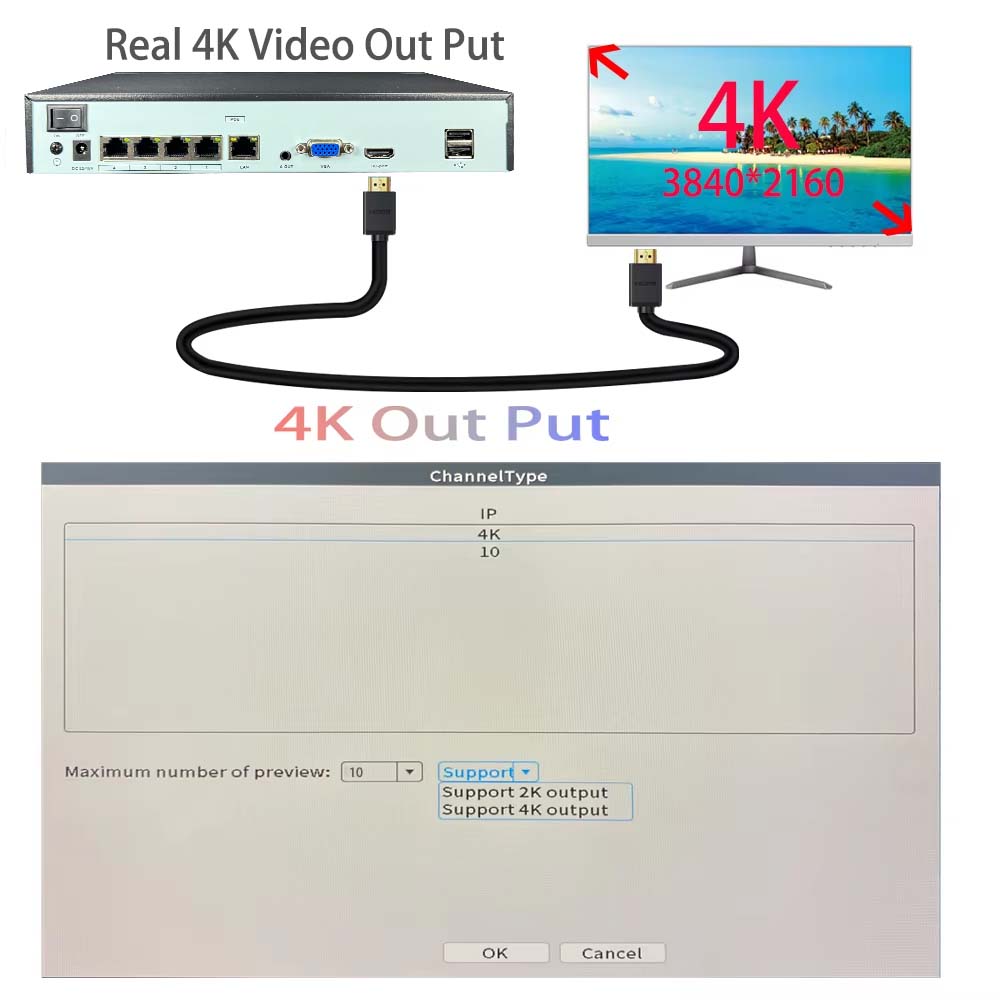 NVR 4K de 10 canales, 4/8 puer - Home Security Nvr reseña y precio