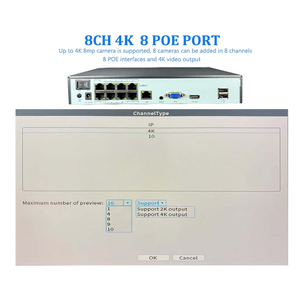 NVR 4K de 10 canales, 4/8 puer - Home Security Nvr reseña y precio