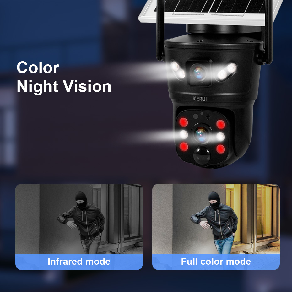 KERUI-cámara Solar para exteri - Home Security Cameras Outdoor reseña y precio